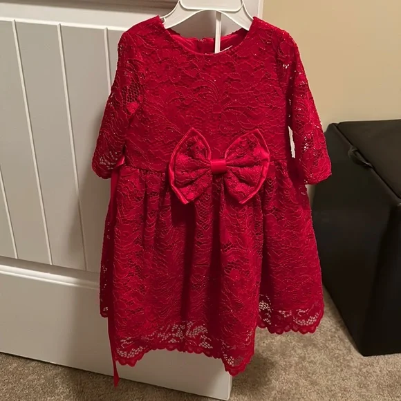 Rare Editions red lace dress